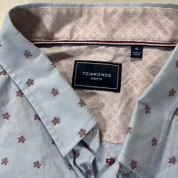 Men’s casual button down seven diamonds size XL - Picture 2 of 3